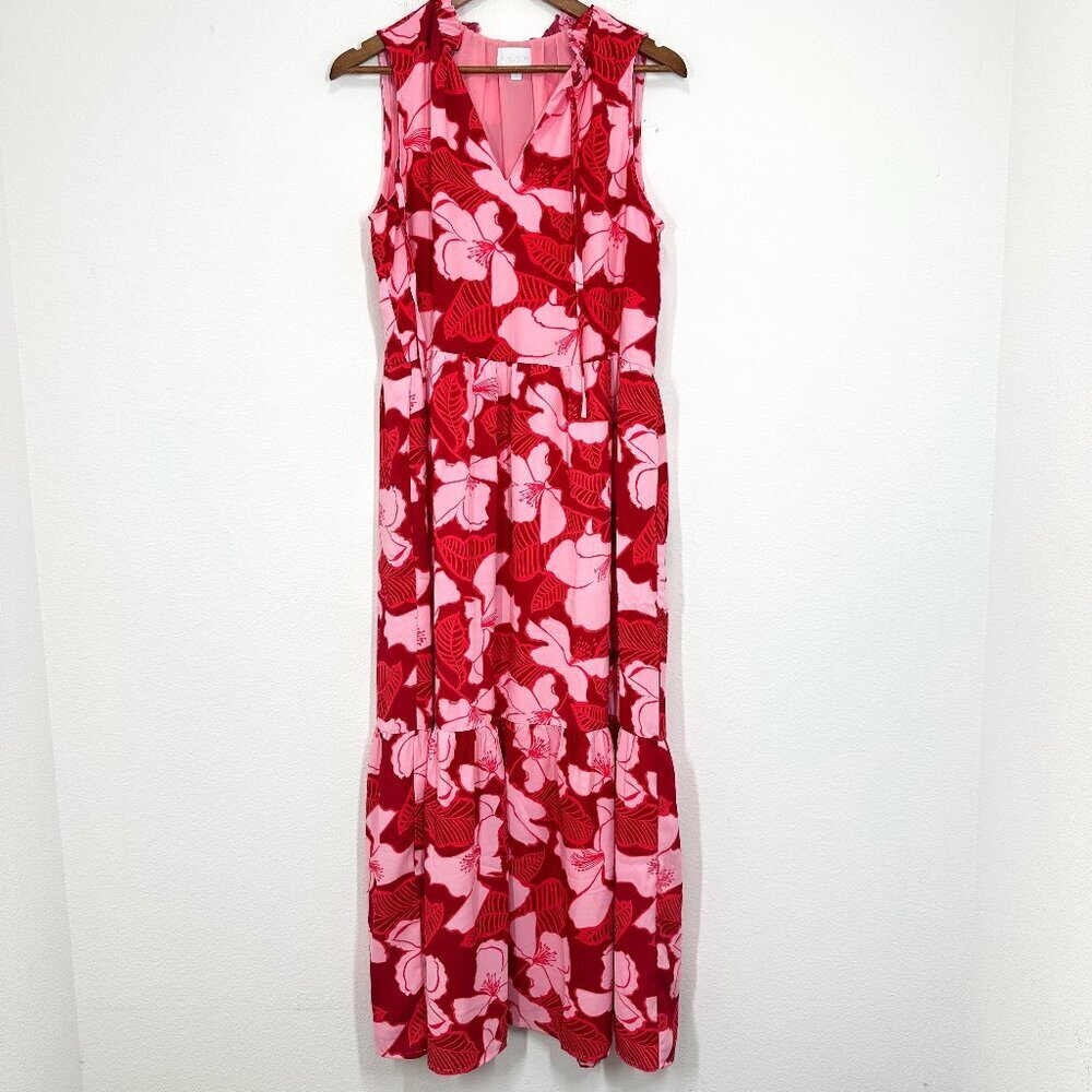 Sugarlips Red and Pink Floral Maxi Dress